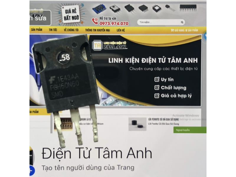 IGBT FGH60N60 Chính hãng tháo máy đẹp