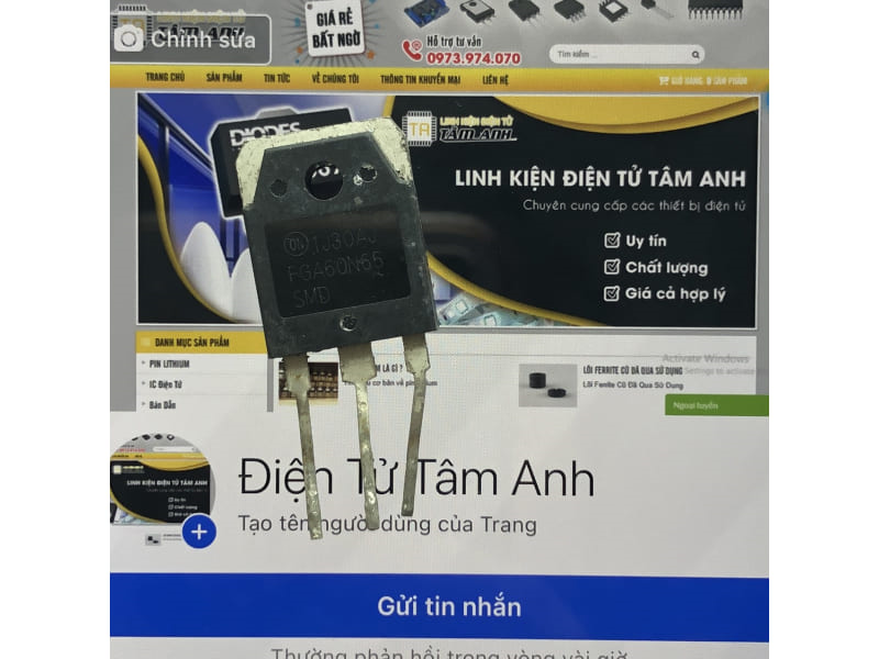 IGBT FGA60N65 Chính hãng tháo máy đẹp