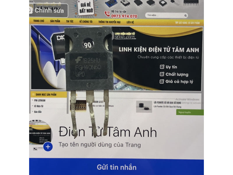 IGBT FGH40N60 Chính hãng tháo máy đẹp